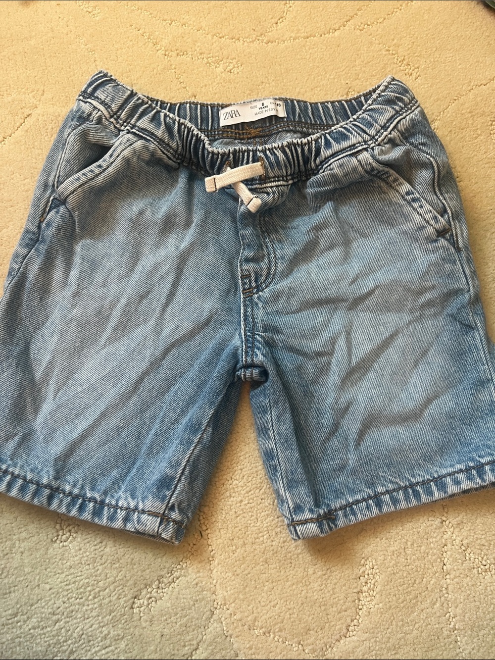 Zara Light Wash Denim Drawstring Men's Shorts